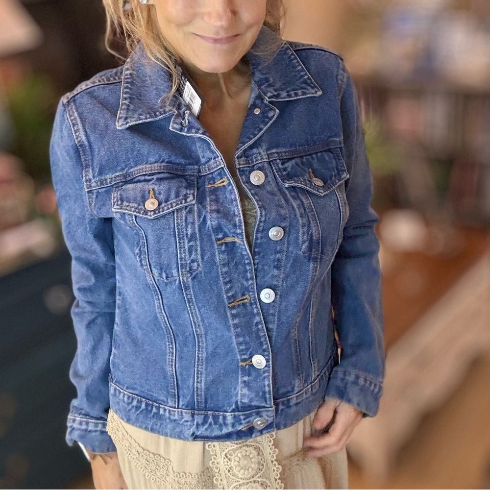 New w Tags HUDSON JEANS Classic Trucker Denim Jean Jacket size Small / Medium - Picture 6 of 11